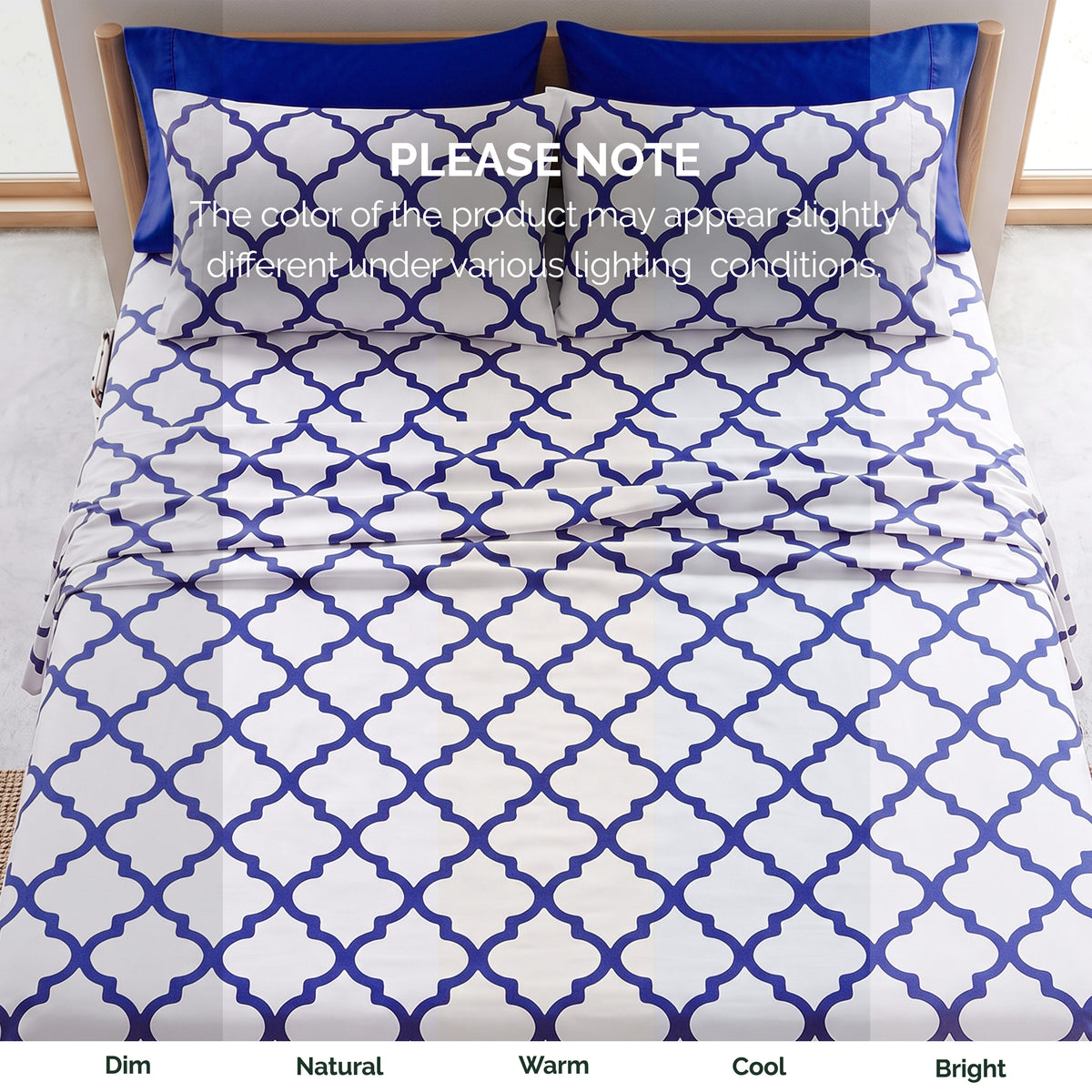 6-Piece Moroccan Trellis Printed Pattern - Soft as a Hotel Premium Quality