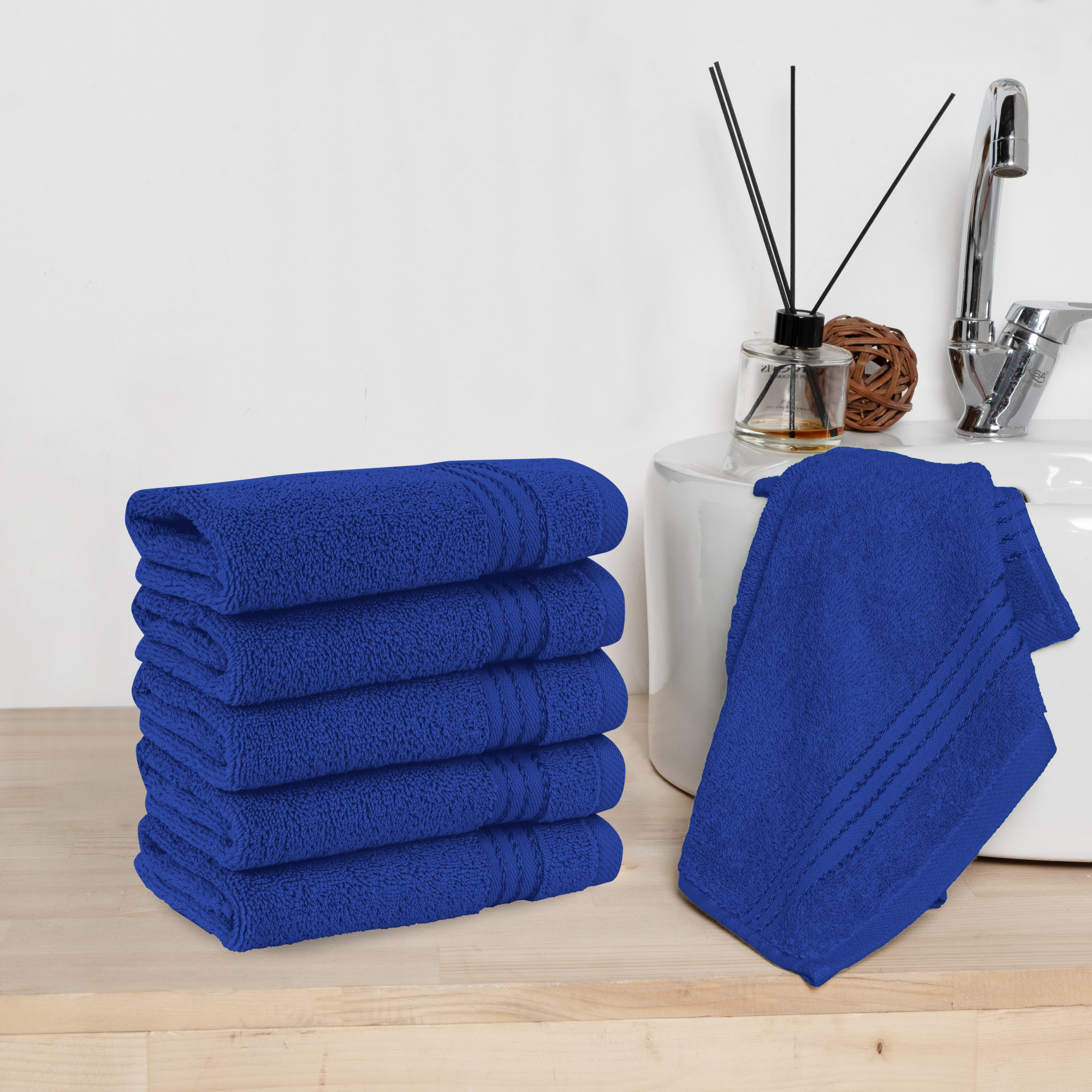 6-Pack Premium Turkish Cotton Washcloths Set, 13 x 13 inch
