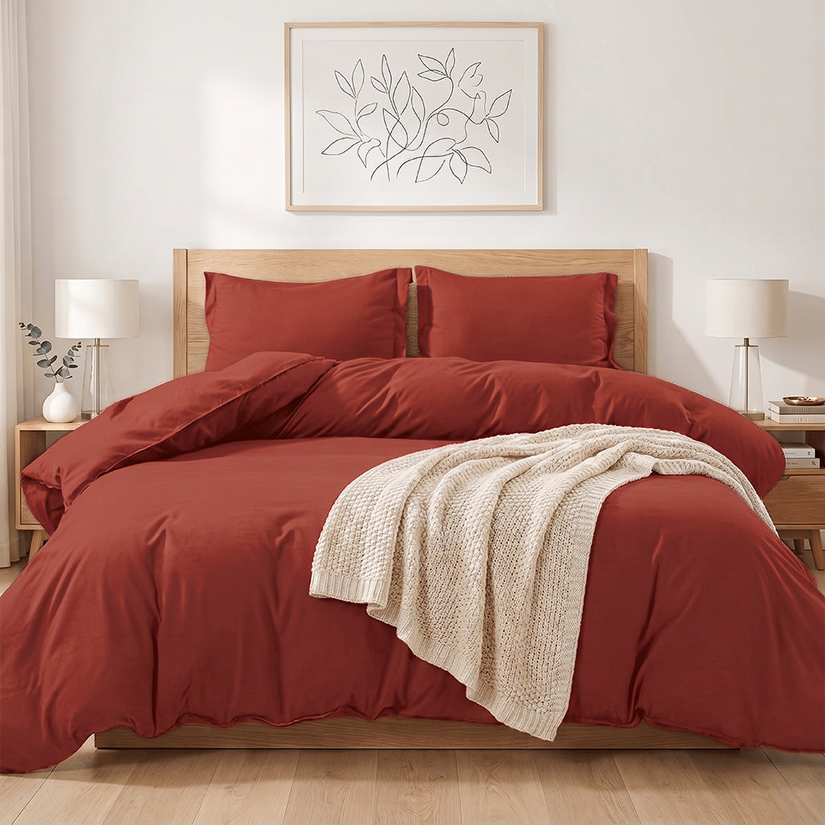 Essential 3-Piece Solid Duvet Cover Set