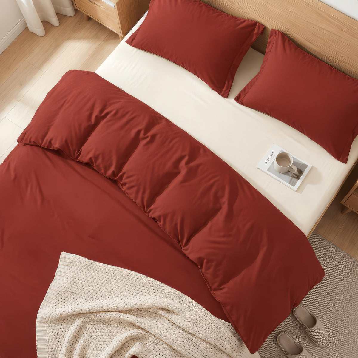 Essential 3-Piece Solid Duvet Cover Set