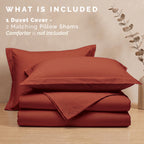 Essential 3-Piece Solid Duvet Cover Set