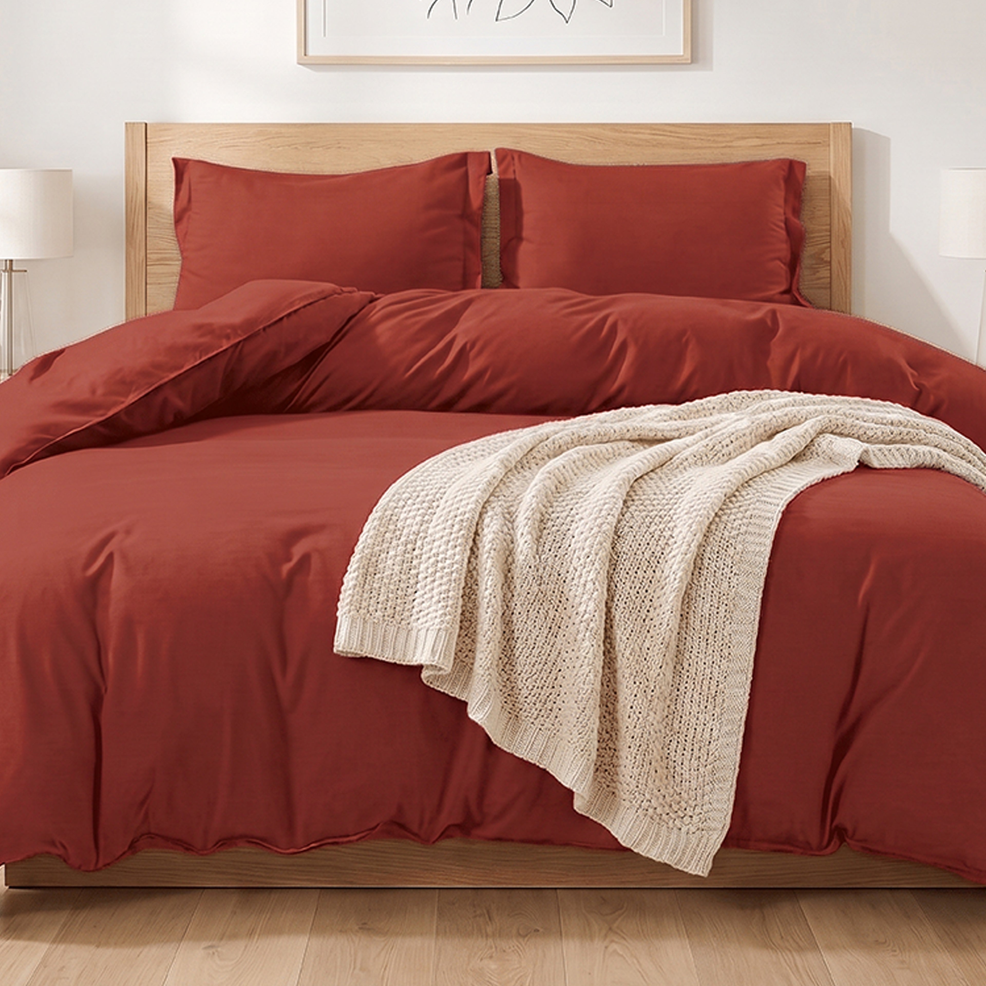 Essential 3-Piece Solid Duvet Cover Set