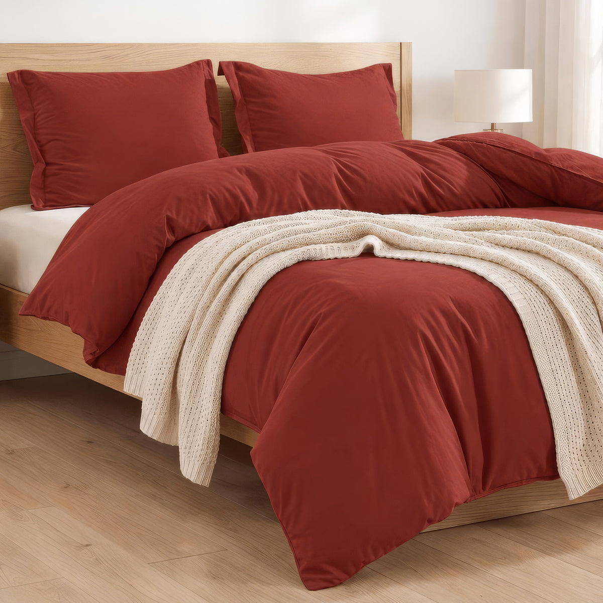 Essential 3-Piece Solid Duvet Cover Set
