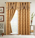 Set of 2 Shereen Jacquard Look Curtain Panels - 54" W x 84" L