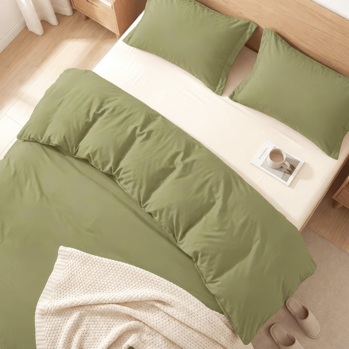 Essential 3-Piece Solid Duvet Cover Set