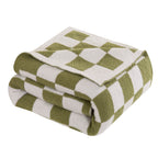 50" x 70"  Ultra Soft Checkered Knitted Throw Blanket