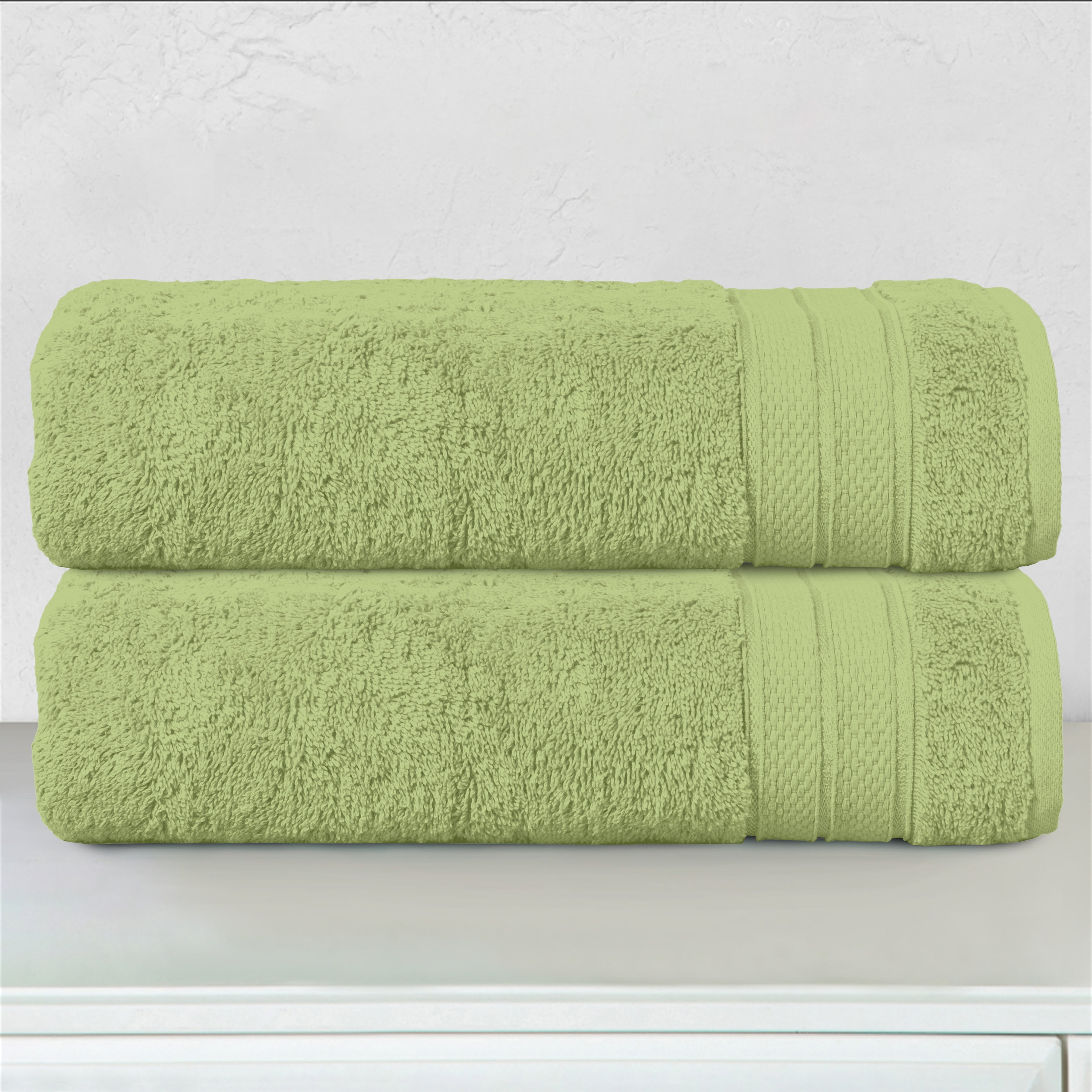 2-Pack Turkish Cotton Three Line Popcorn Bath Towel Set, 27 x 54 inch