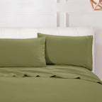Essential 4-Piece 3-Line Embroidery Sheet Set, Soft as a Hotel Premium Quality,  Moody Shades