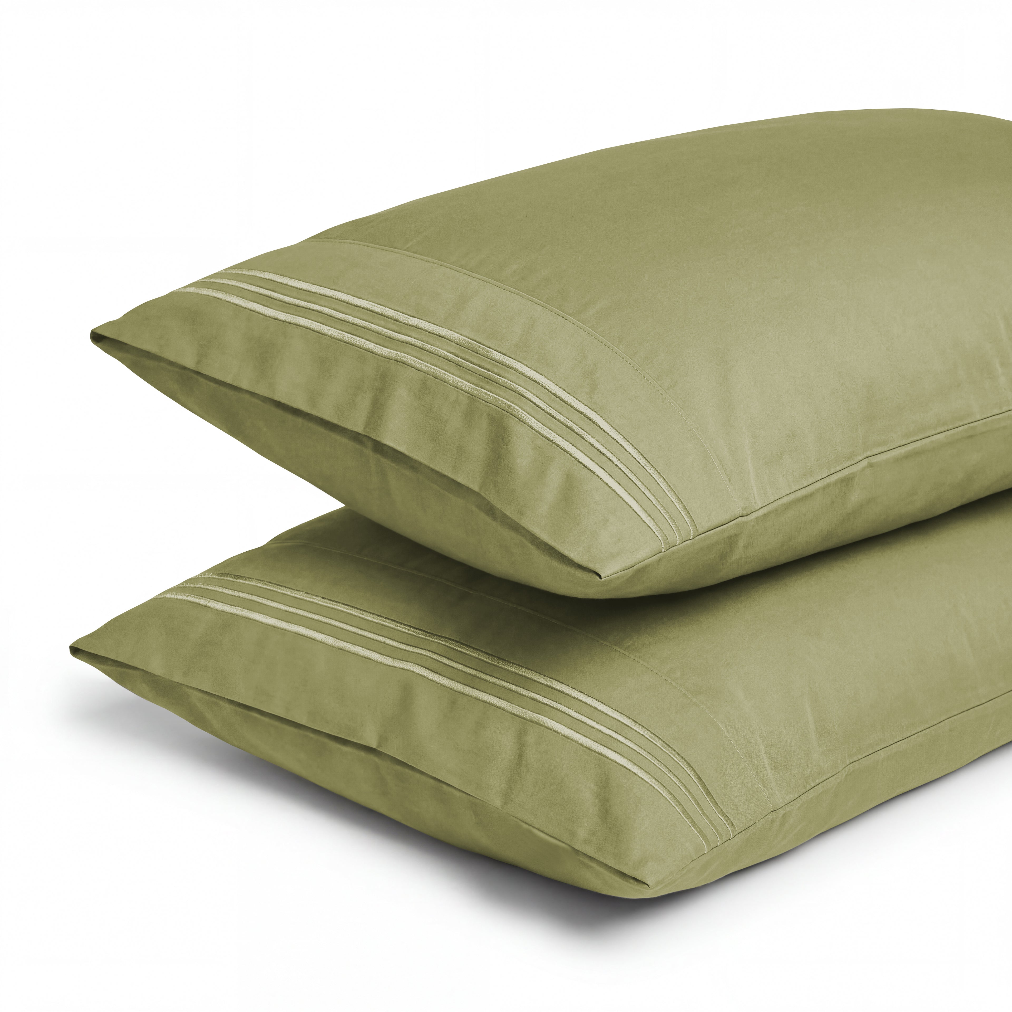 Set of 2 Pillowcases- 3 Line Embroidery