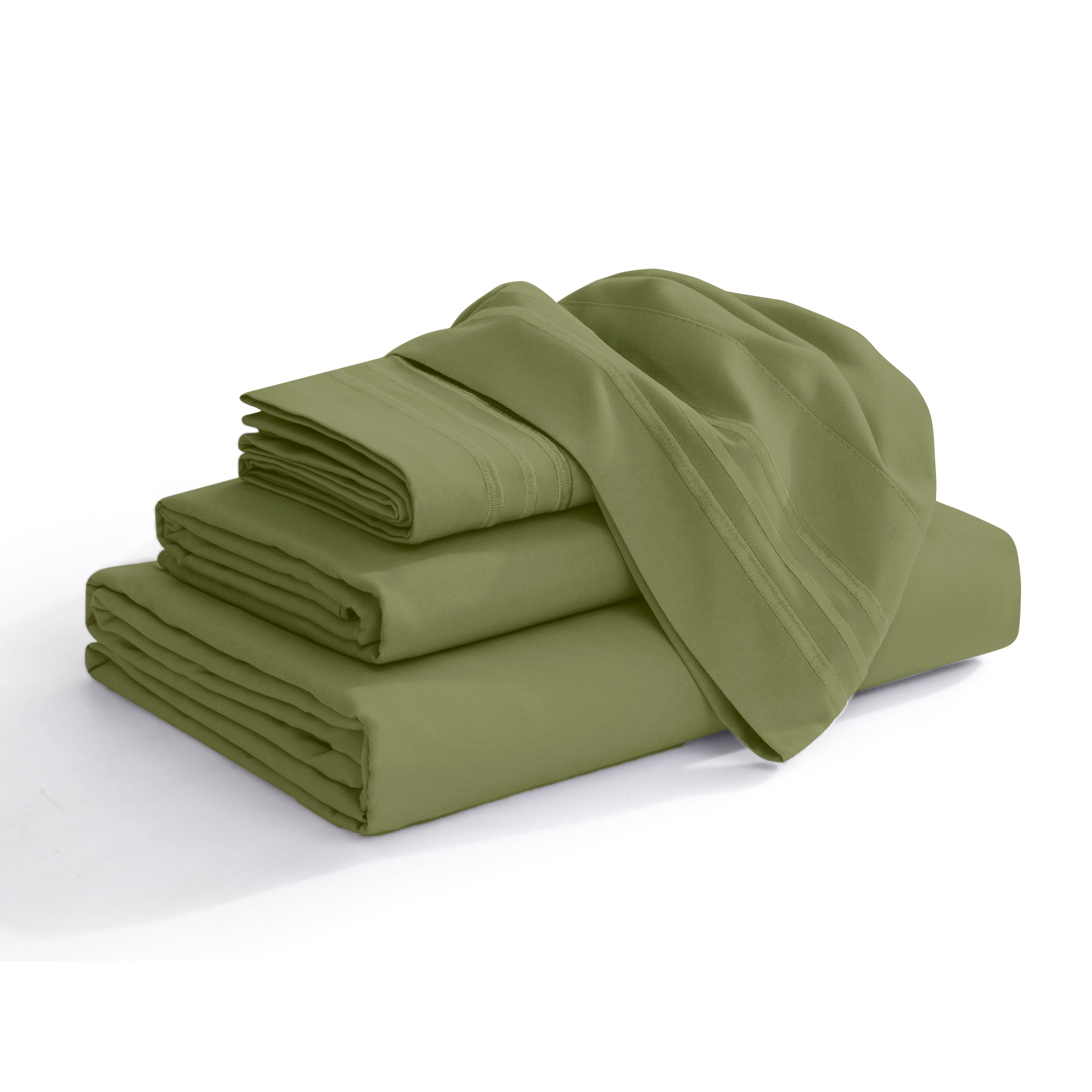Extra deep 18-24 Inch Pocket 3 Line Embroidery, 4-Piece Sheet Set, Moody Shades