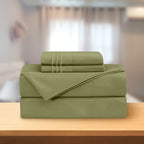 Essential 4-Piece 3-Line Embroidery Sheet Set, Soft as a Hotel Premium Quality,  Moody Shades