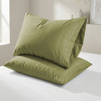 Set of 2 Pillowcases- 3 Line Embroidery