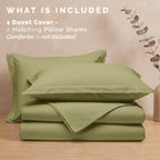 Essential 3-Piece Solid Duvet Cover Set