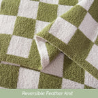 50" x 70"  Ultra Soft Checkered Knitted Throw Blanket