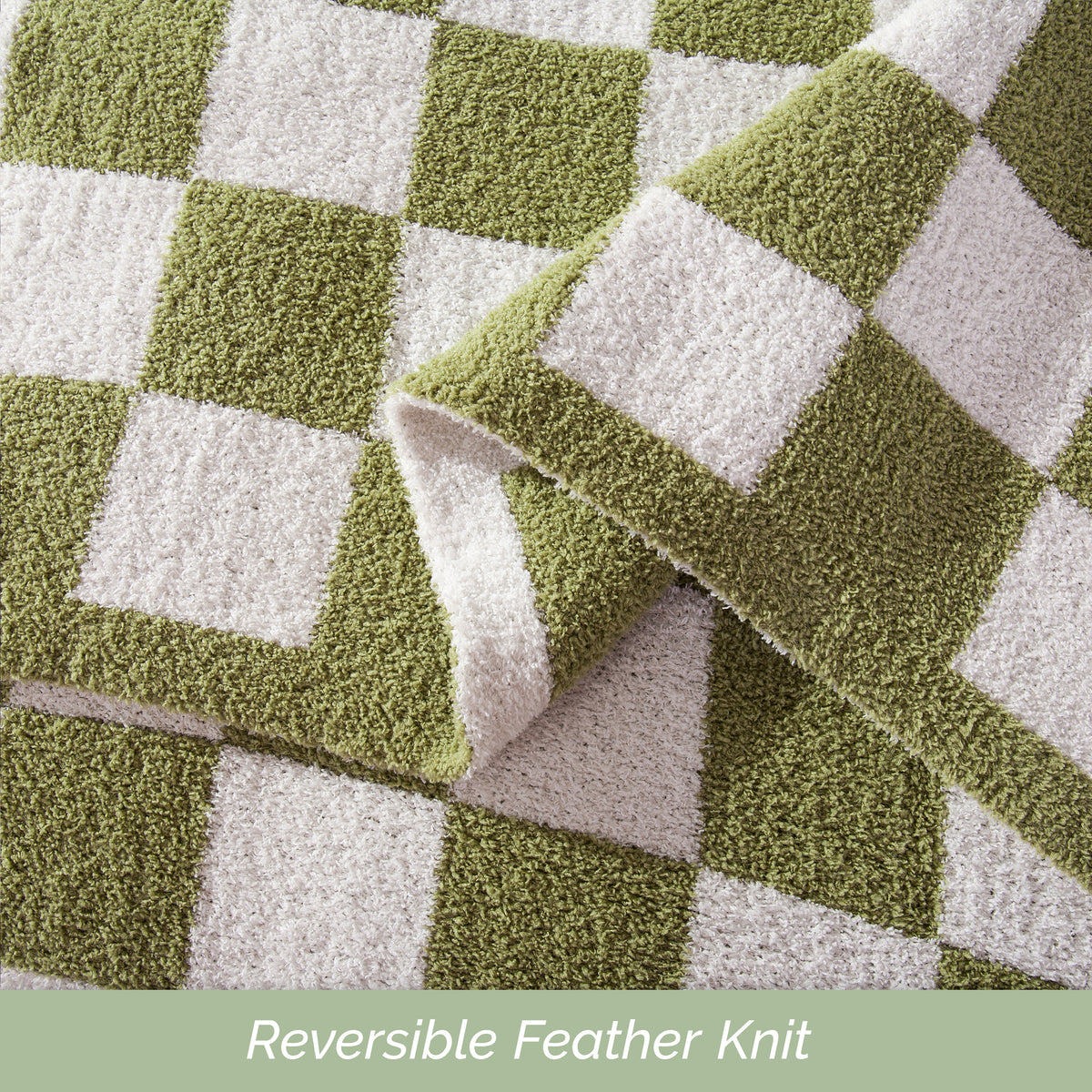 50" x 70"  Ultra Soft Checkered Knitted Throw Blanket