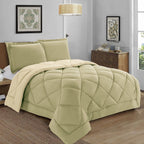 3-Piece Reversible Diamond Stitched Comforter & Shams