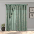 Set of 2 Lucia Curtain Panels - Attached Valance - 54" W x 84" L