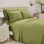 Essential 6-Piece 3-Line Embroidery Sheet Set, Soft as a Hotel Premium Quality, Bright Shades