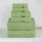 6-Piece Turkish Cotton Towel Set, 2 Washcloths, 2 Hand Towels and 2 Bath Towels