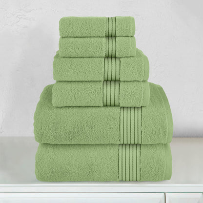 Elegant Comfort 6-Piece Turkish Cotton Towel Set, 2 Washcloths, 2 Hand Towels and 2 Bath Towels