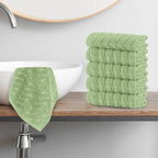 6-Pack Premium Turkish Cotton Braided Washcloths Set, 13 x 13 inch