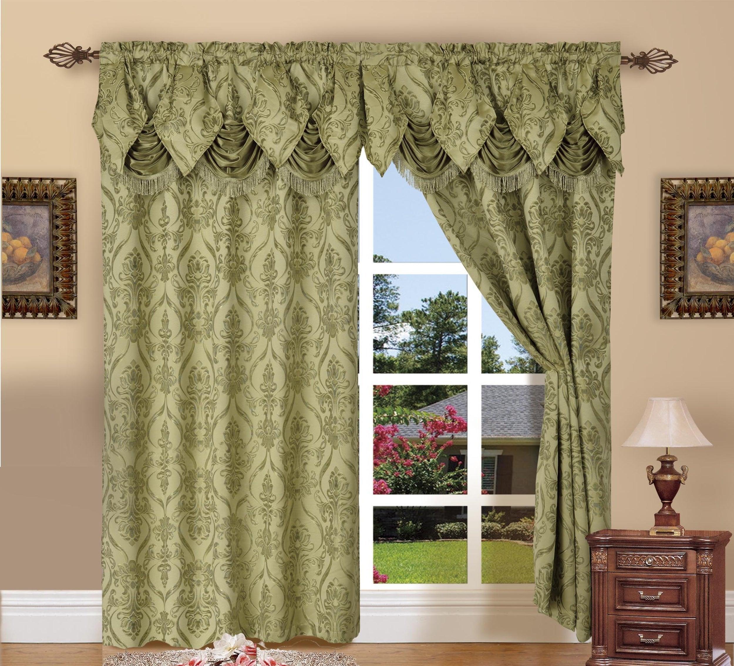 Set of 2 Penelope Jacquard Look Curtain Panels - 54" W x 84" L