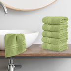 6-Pack Premium Turkish Cotton Three Line Popcorn Washcloths Set ( 13" x 13")