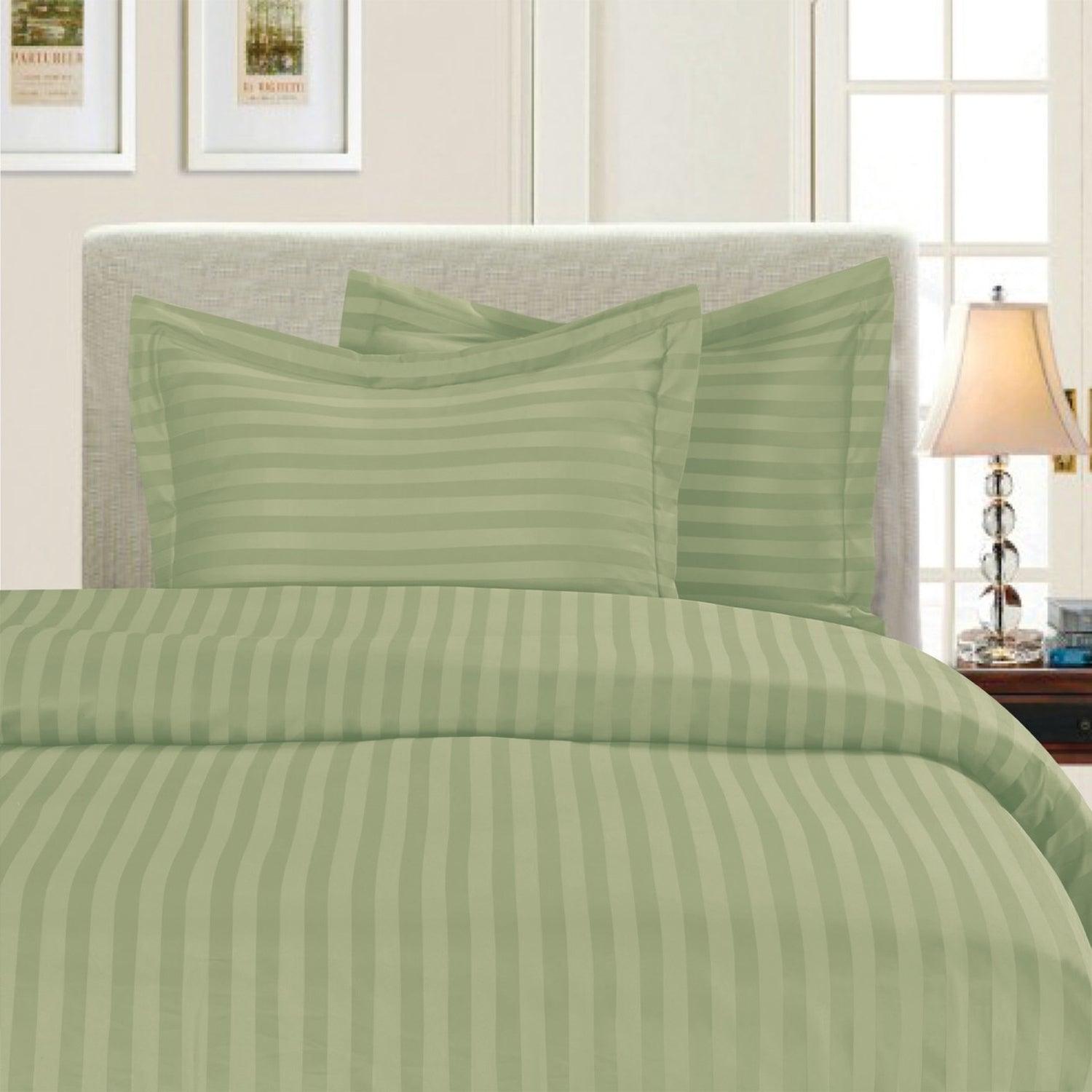 3-Piece Stripe Duvet Cover Set - Dobby Stripe Printed Pattern