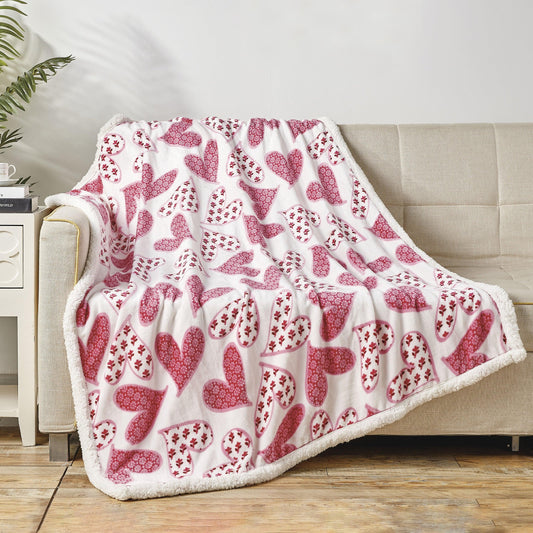 Elegant Comfort 50" x 60" Printed Sherpa Back Throw