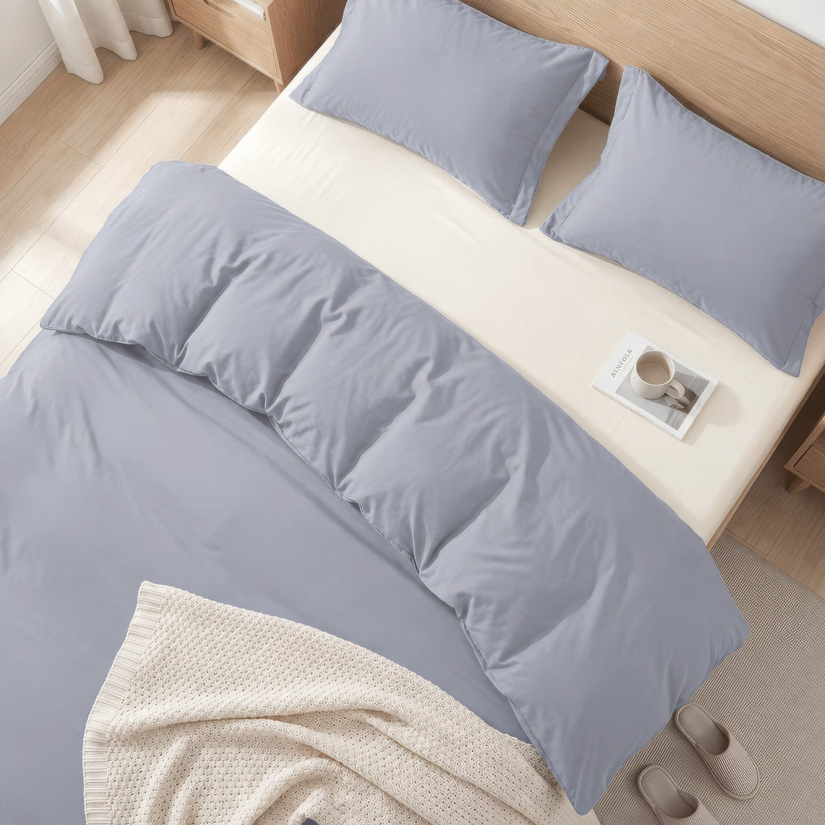 Essential 3-Piece Solid Duvet Cover Set