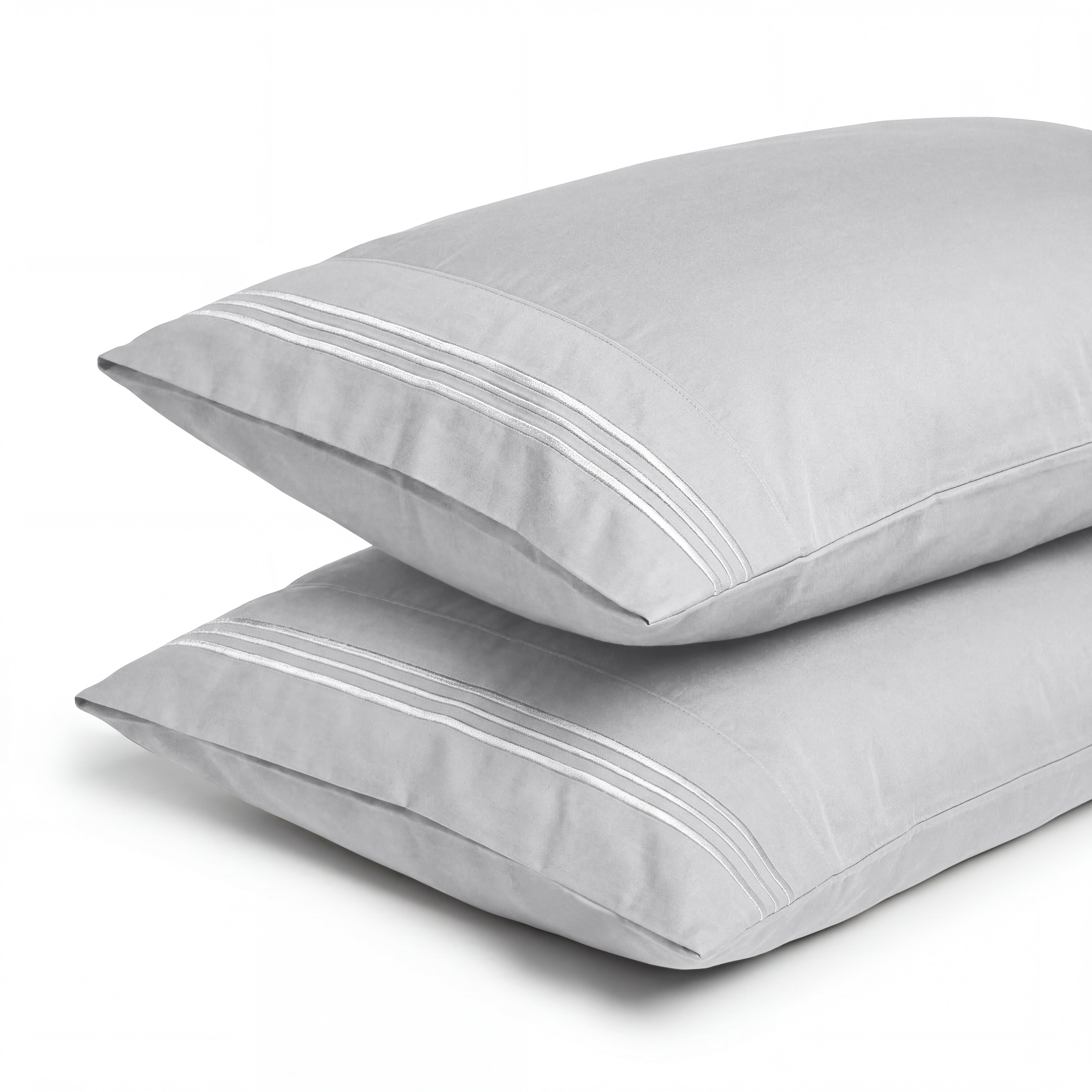 Set of 2 Pillowcases- 3 Line Embroidery