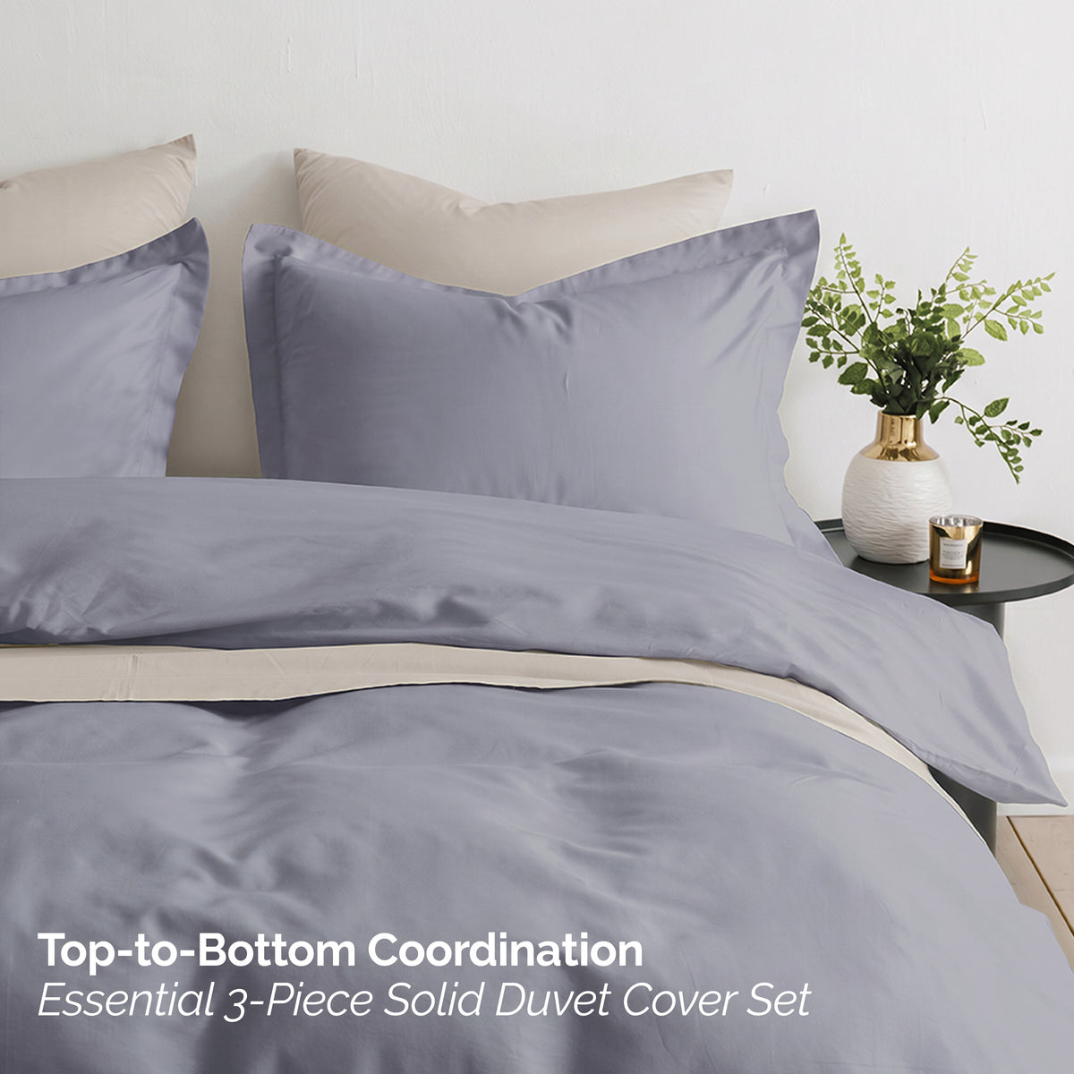 Essential 3-Piece Solid Duvet Cover Set
