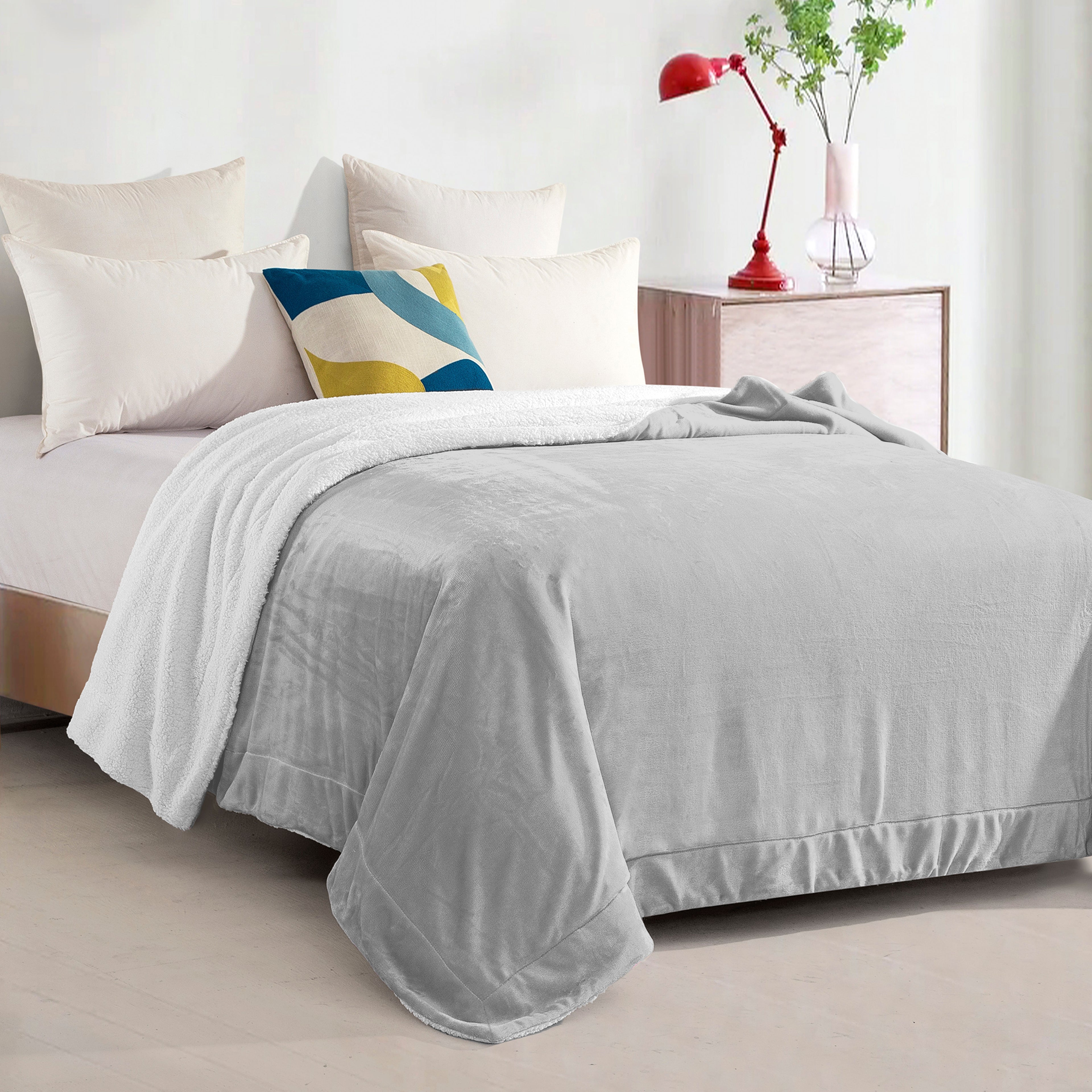 Reversible Sherpa Throw Blanket - Sherpa Back Throw Blanket