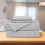 Essential Solid 3 Line Embroidery - Soft as a Hotel Premium Quality, 4-Piece Sheet Set, Bright Shades