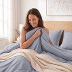 Essential 3-Piece Solid Duvet Cover Set