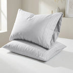 Set of 2 Pillowcases- 3 Line Embroidery