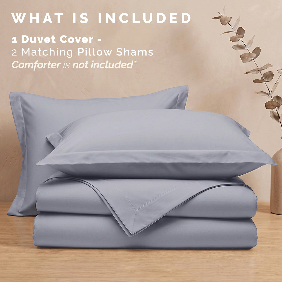 Essential 3-Piece Solid Duvet Cover Set