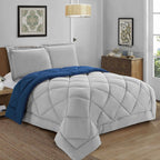 3-Piece Reversible Diamond Stitched Comforter & Shams