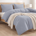 Essential 3-Piece Solid Duvet Cover Set