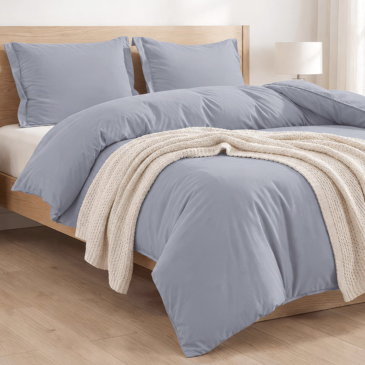 Essential 3-Piece Solid Duvet Cover Set