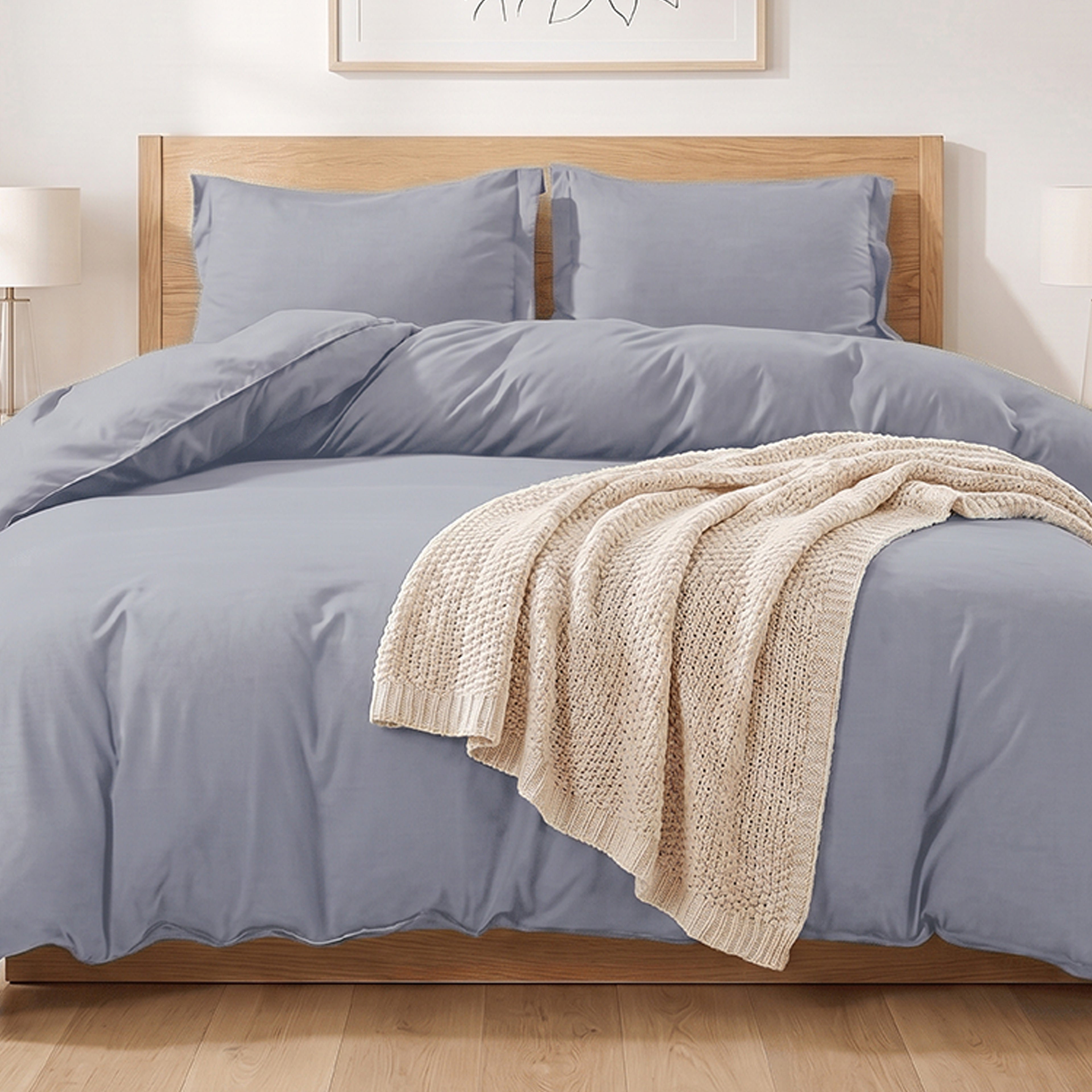 Essential 3-Piece Solid Duvet Cover Set