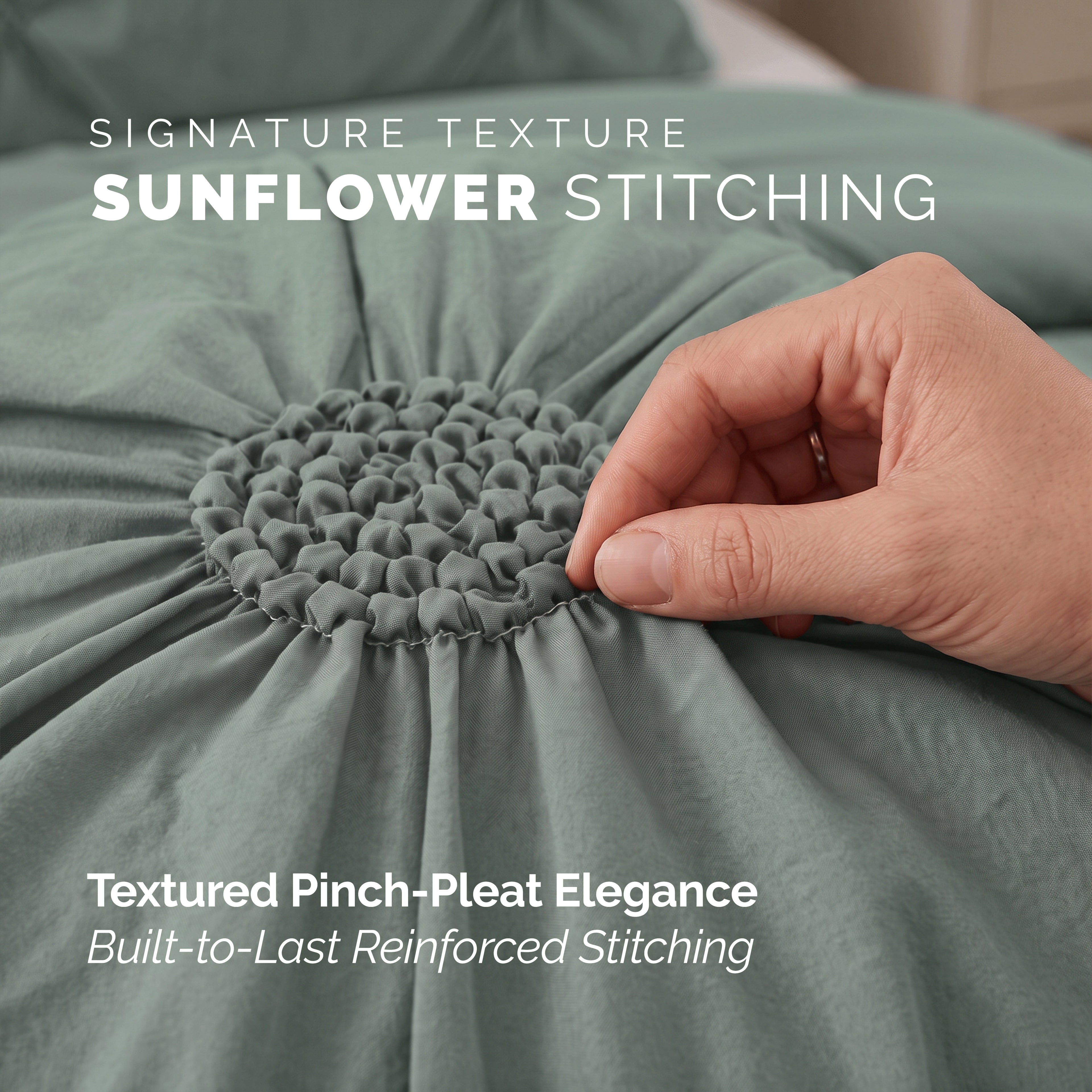 10-Piece Sunflower Comforter Set - Includes 4-Piece Sheet Set with Double Sided Storage Pockets