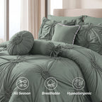 10-Piece Sunflower Comforter Set - Includes 4-Piece Sheet Set with Double Sided Storage Pockets
