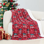 Christmas Sherpa Throw with Flannel Fleece - 50 x 60 inches