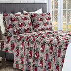 4-Piece Holiday Christmas Velvet Plush Flannel Sheet Set