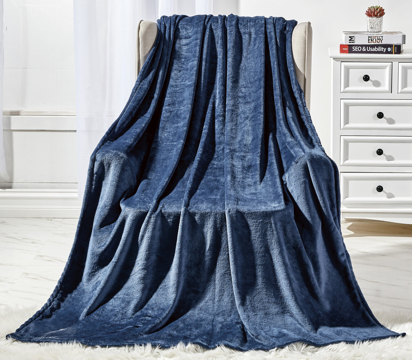 Elegant Comfort Plush All Season Lightweight Throw Blanket - 50 x 60 inches
