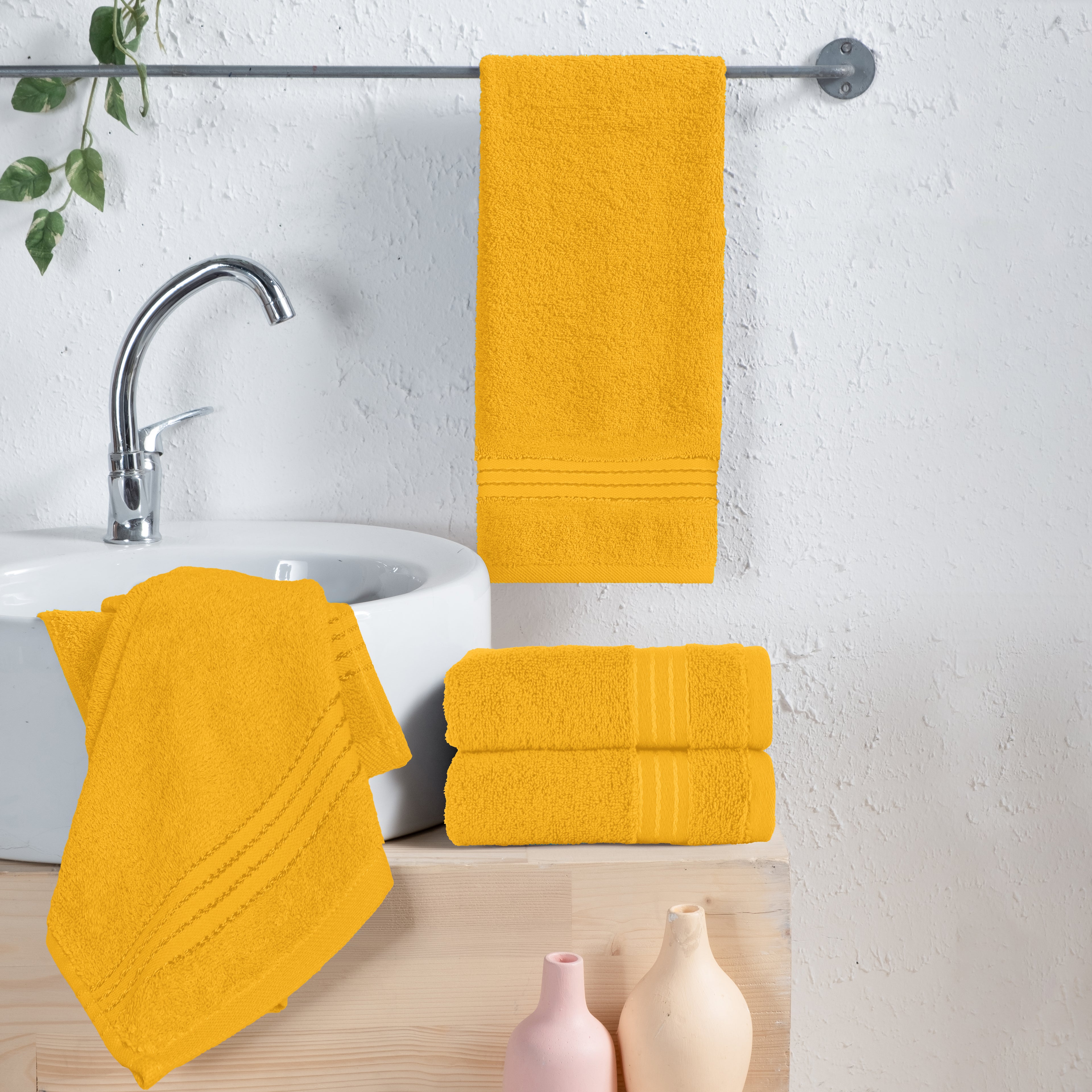 4-Pack Premium Turkish Cotton Hand Towel Set, 16 x 28 inch