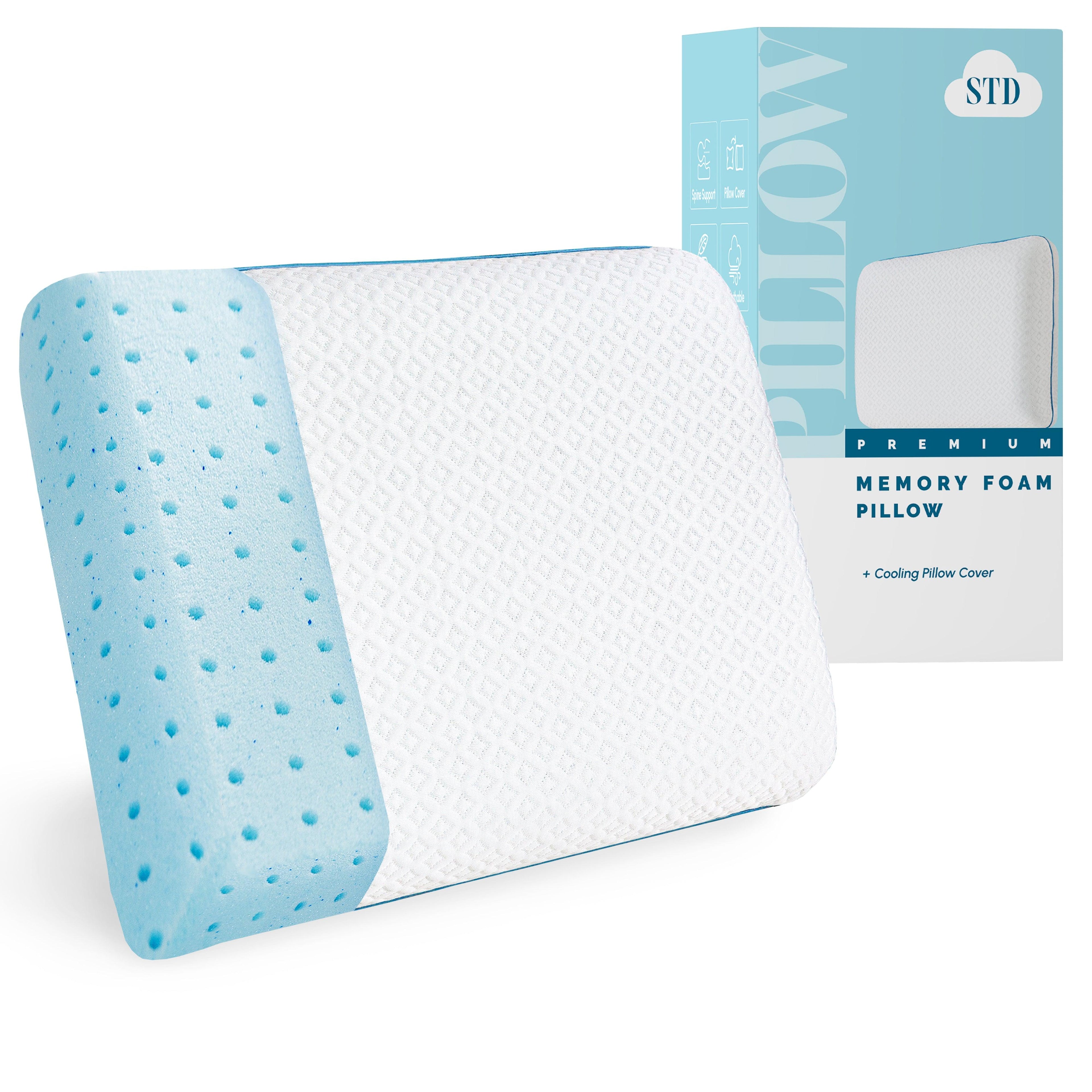 Cooling Memory Foam Pillow, Gel-Infused Filling