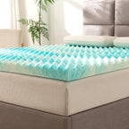 Memory Foam Cooling Gel-Infused Egg Crate Mattress Topper, CertiPUR Certified