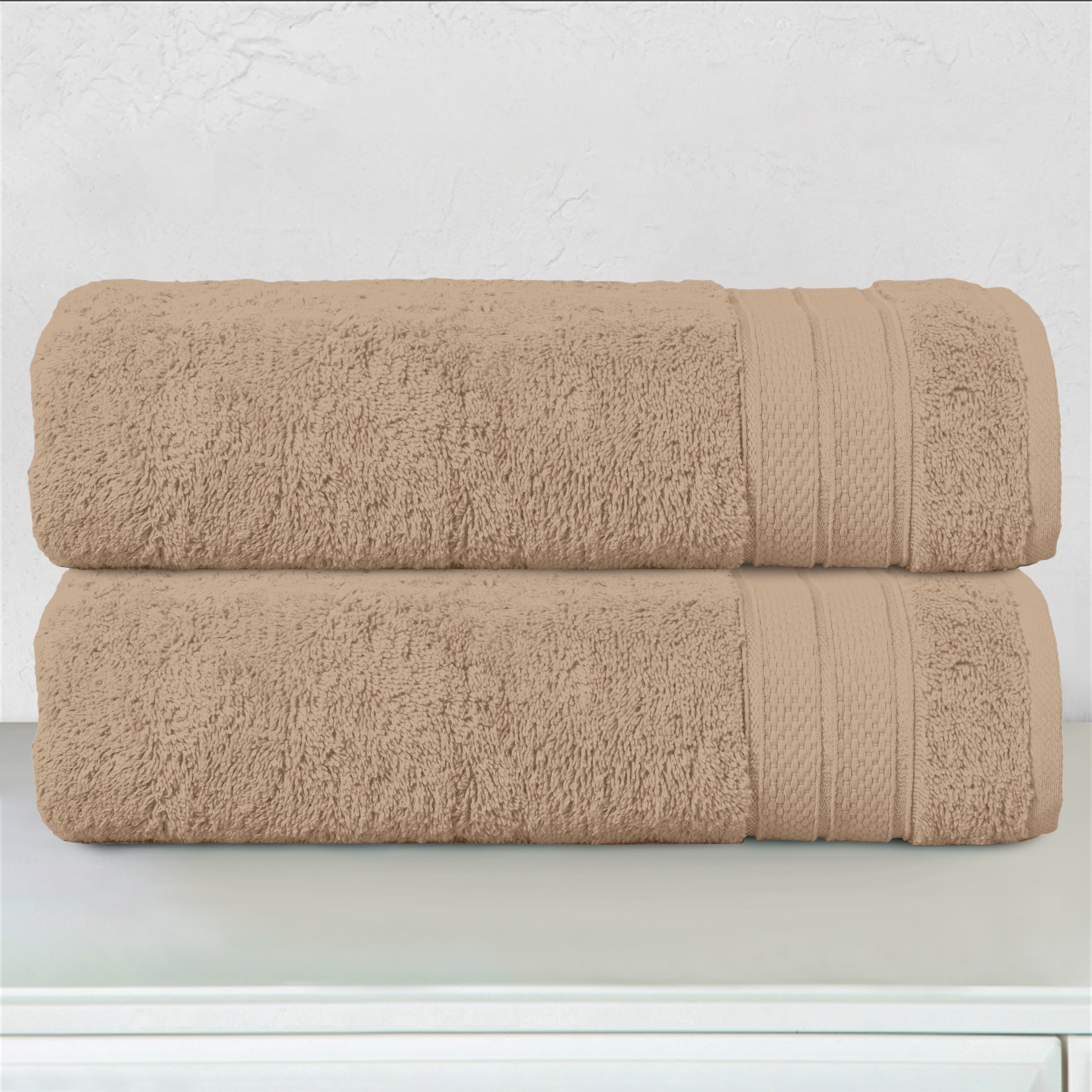2-Pack Turkish Cotton Three Line Popcorn Bath Towel Set, 27 x 54 inch